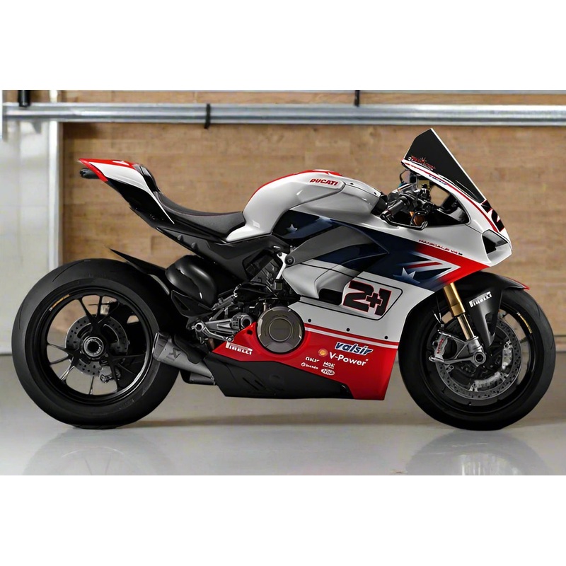 Ducati Panigale V4S Fairings (2018-2019) White, Red, Blue No Tank No Seat Cowl No Bolt Kit