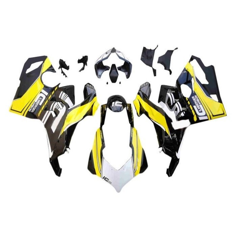 Ducati Panigale V4S Fairings (2018-2019) Yellow, Black, White No Tank No Seat Cowl No Bolt Kit
