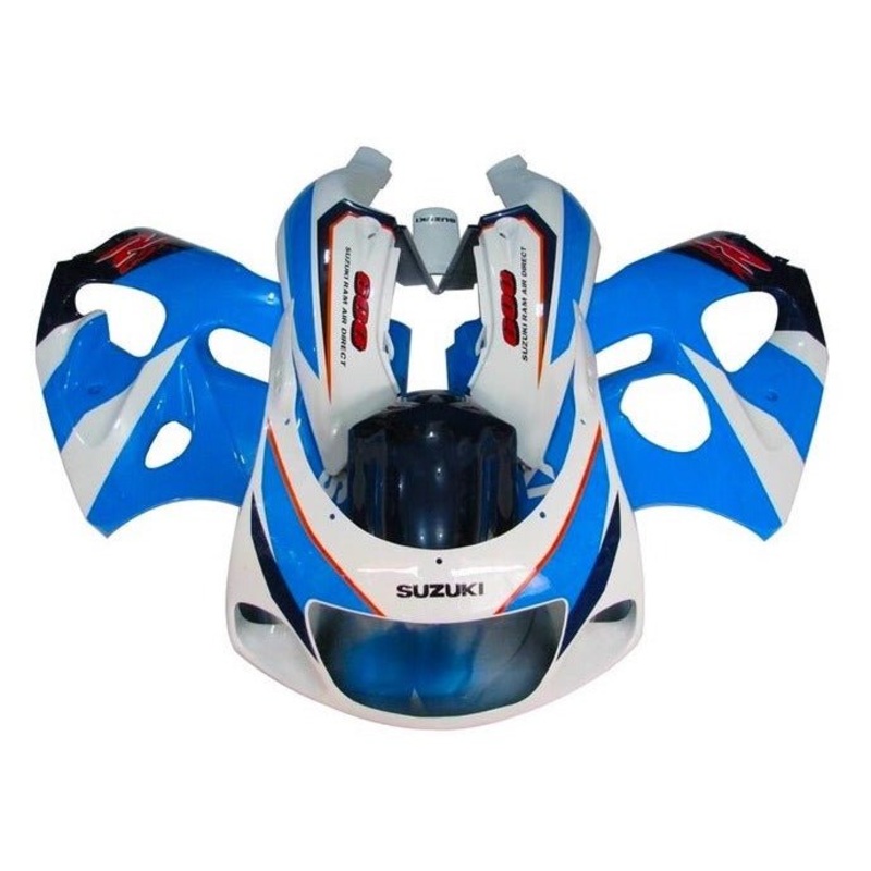 Suzuki GSXR750 (1996-1999) Blue, White, Red Fairings No Tank Clear Windscreen: Free Bolt Kit: No
