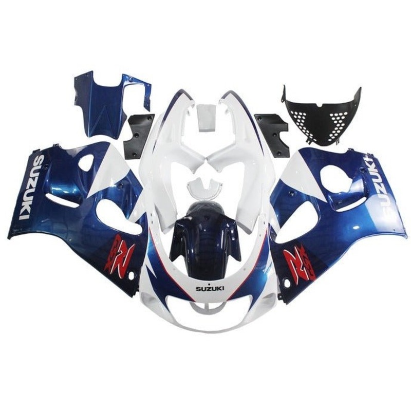 Suzuki GSXR750 (1996-1999) White, Blue, Red Fairings No Tank Clear Windscreen: Free Bolt Kit: No