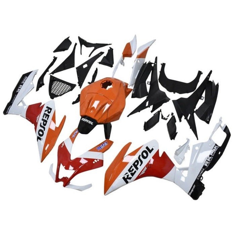 Aprilia RS4 50 (2012-2016) Orange, Red, White Repsol Fairings Clear Windscreen: Free No Bolt Kit No Tank