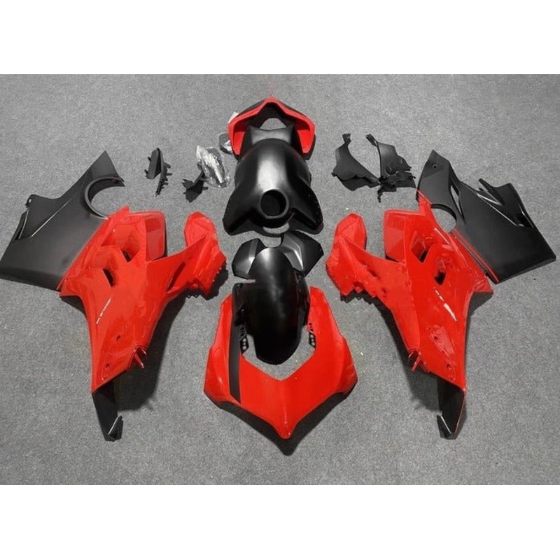 Ducati Panigale V4 Fairings (2020-2021) Red, Matte Black No Tank No Seat Cowl No Bolt Kit