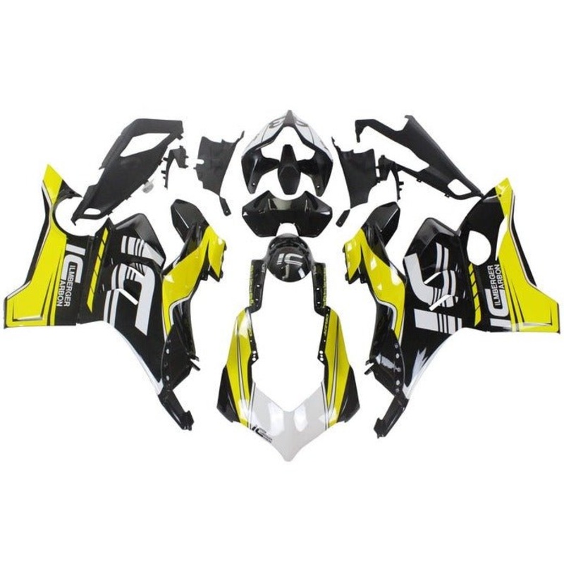 Ducati Panigale V4S Fairings (2020-2021) Black, Yellow, White No Tank No Seat Cowl No Bolt Kit