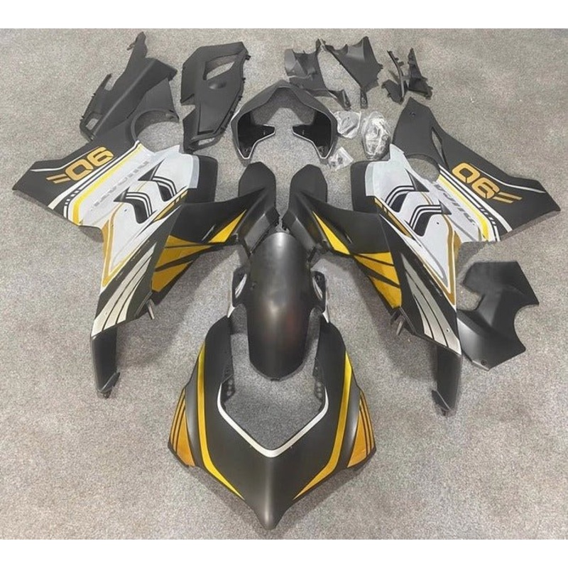 Ducati Panigale V4S Fairings (2020-2021) Matte Black, Gold, White No Tank No Seat Cowl No Bolt Kit