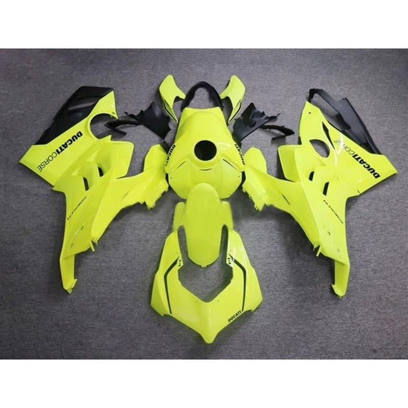 Ducati Panigale V4S Fairings (2020-2021) Neon Yellow No Tank No Seat Cowl No Bolt Kit