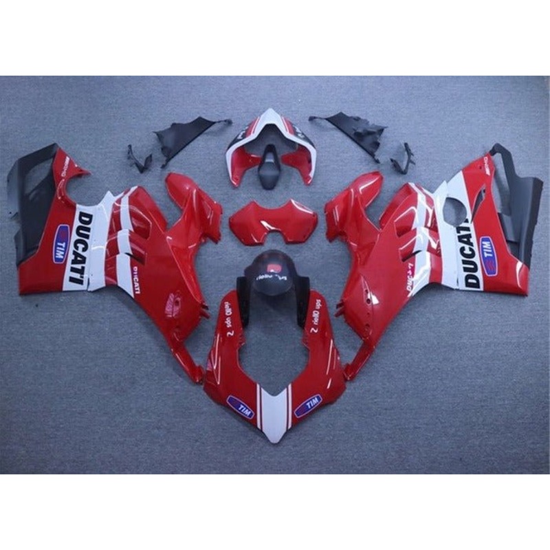 Ducati Panigale V4S Fairings (2020-2021) Red, White, Tim No Tank No Seat Cowl No Bolt Kit