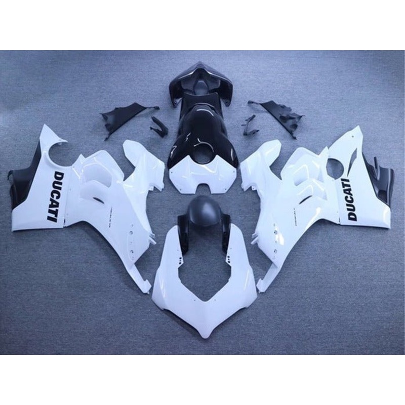 Ducati Panigale V4S Fairings (2020-2021) White, Black No Tank No Seat Cowl No Bolt Kit