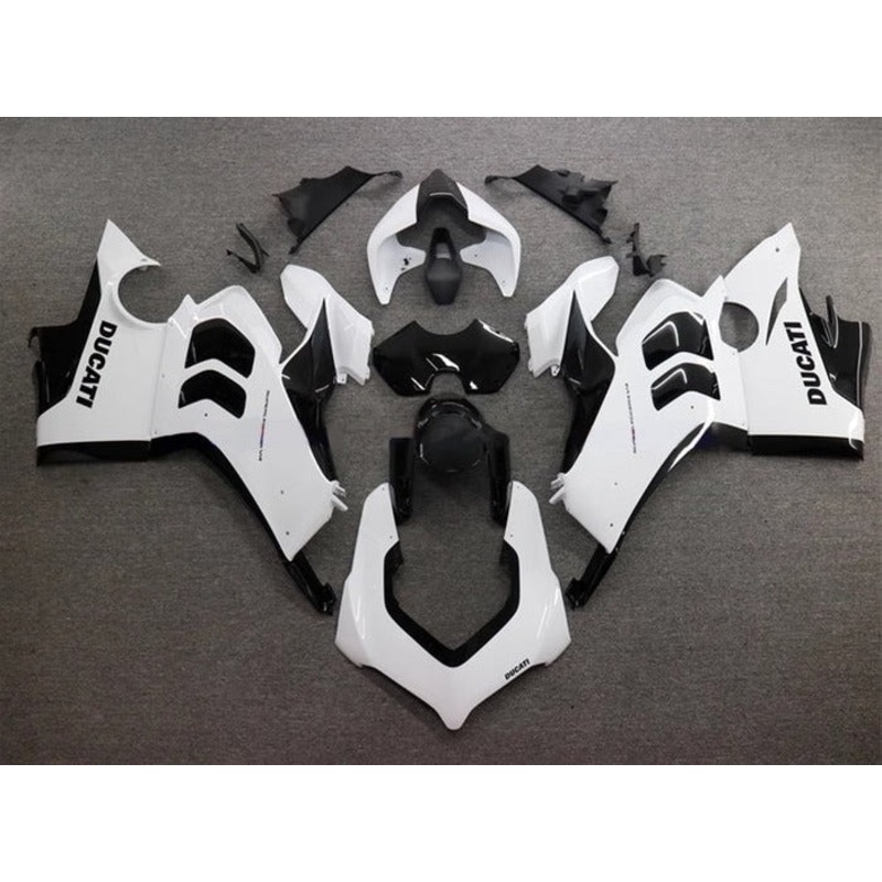 Ducati Panigale V4S Fairings (2020-2021) White Gloss, Black Gloss No Tank No Seat Cowl No Bolt Kit