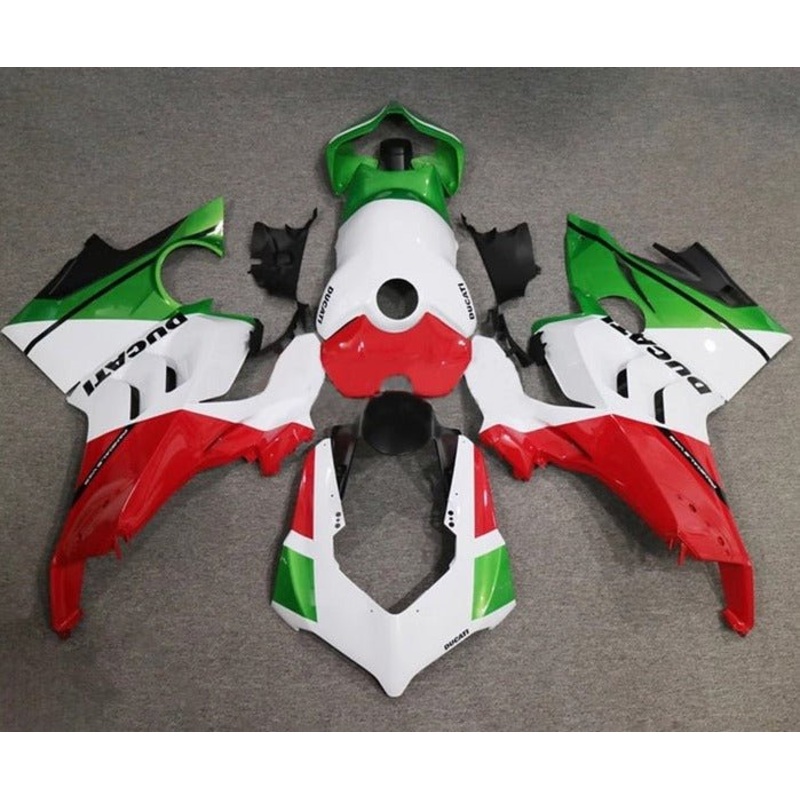 Ducati Panigale V4S Fairings (2020-2021) White, Green, Red No Tank No Seat Cowl No Bolt Kit