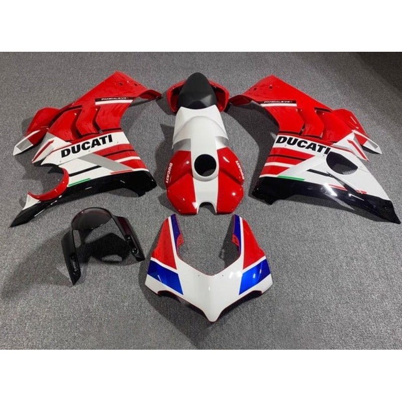 Ducati Panigale V4S Fairings (2020-2021) White, Red, Blue No Tank No Seat Cowl No Bolt Kit