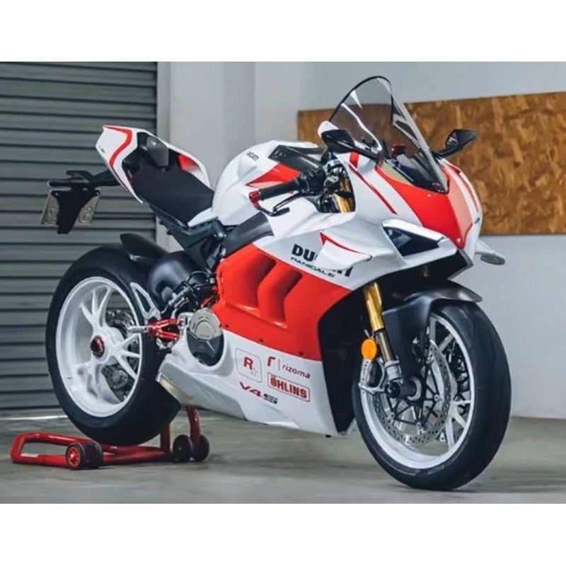 Ducati Panigale V4S Fairings (2020-2021) White, Red No Tank No Seat Cowl No Bolt Kit