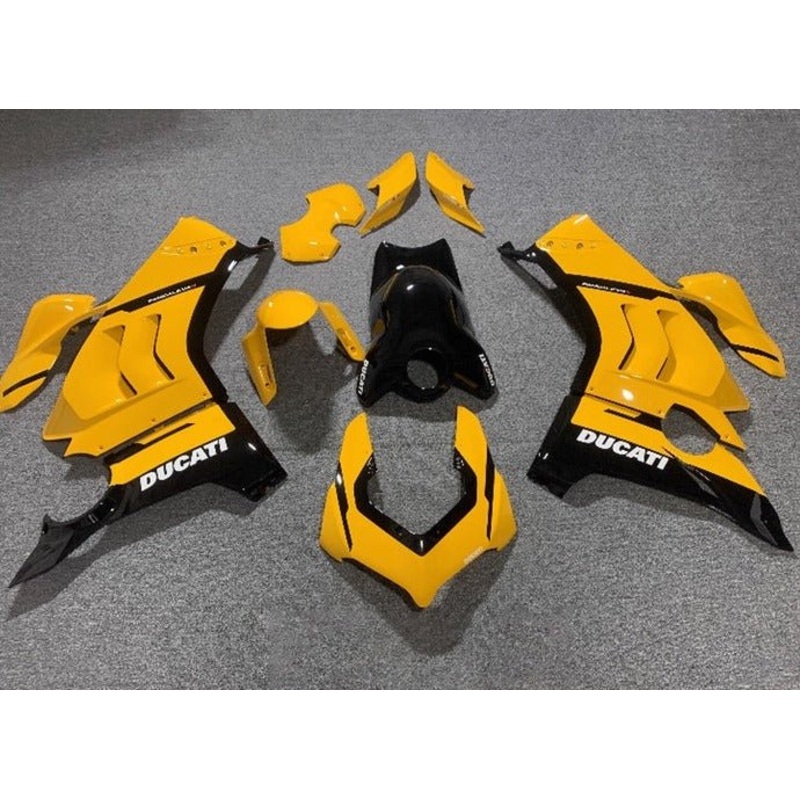 Ducati Panigale V4S Fairings (2020-2021) Yellow, Black No Tank No Seat Cowl No Bolt Kit