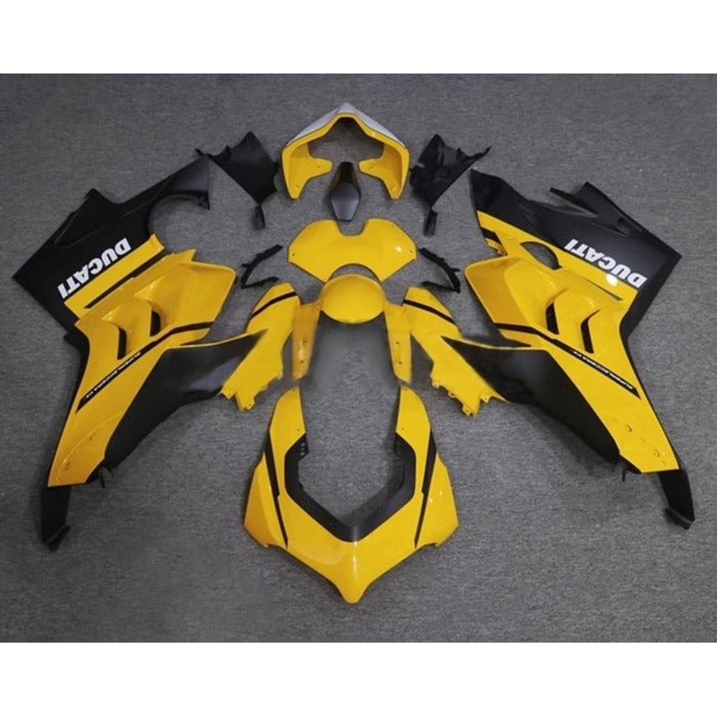 Ducati Panigale V4S Fairings (2020-2021) Yellow, Black, White No Tank No Seat Cowl No Bolt Kit