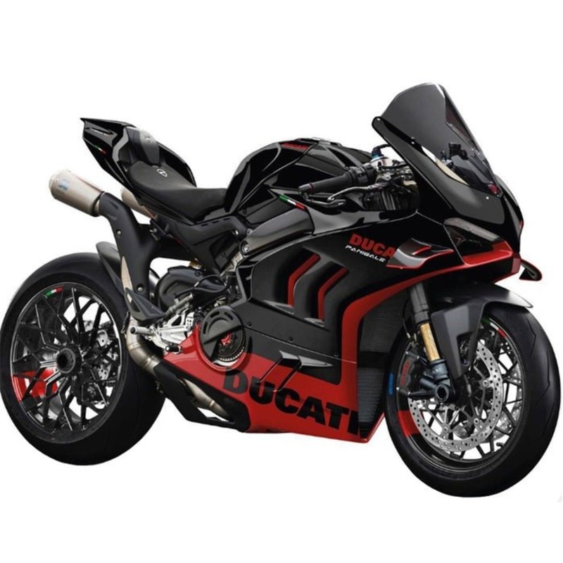 Ducati Panigale V4S Fairings (2022-2024) Black, Red No Tank No Seat Cowl No Bolt Kit