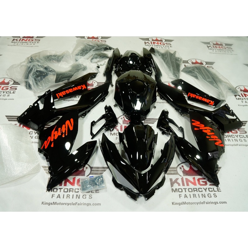 Fairings for Kawasaki Ninja 400 (2018-2023) Black Gloss, Red No Tank No Seat Cowl No Bolt Kit