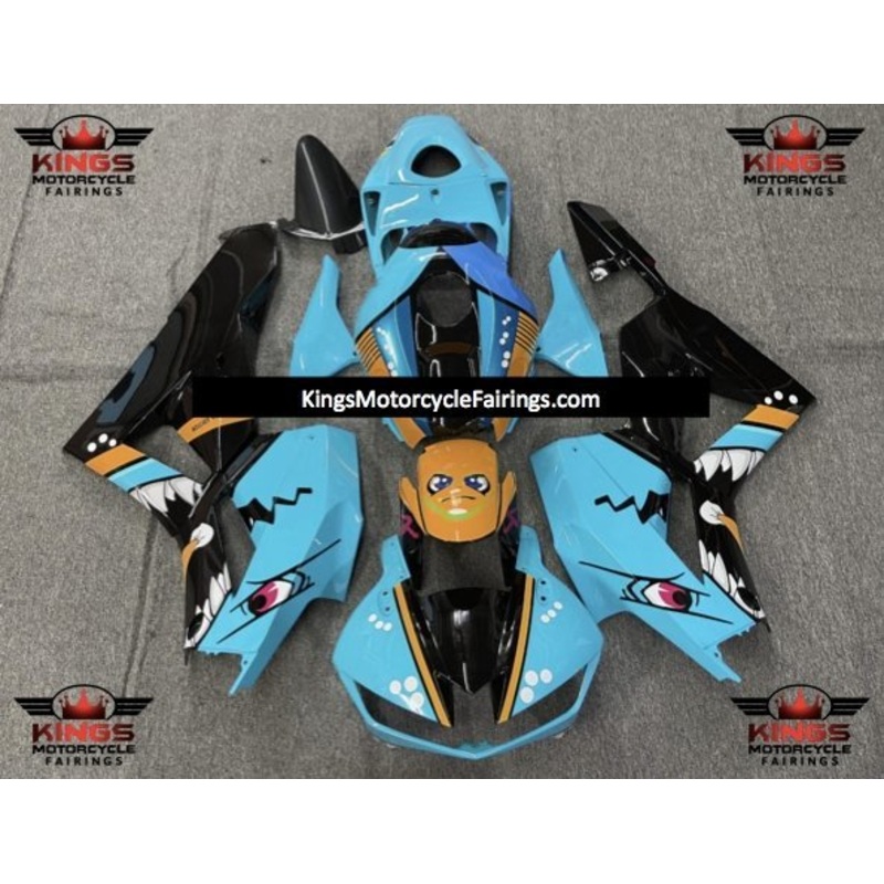 Honda CBR600RR (2024-2025) Light Blue, Black, Orange Creature Fairings No Seat Cowl No Bolt Kit No Tank