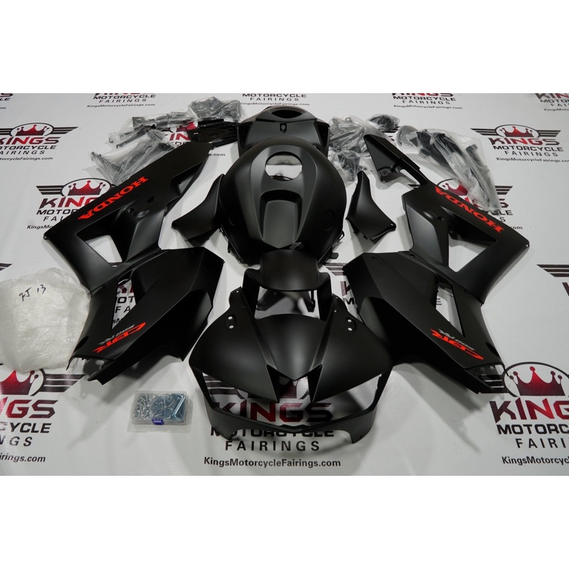 Honda CBR600RR (2024-2025) Matte Black, Red Fairings No Seat Cowl No Bolt Kit No Tank