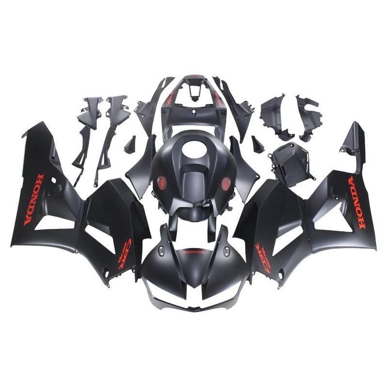 Honda CBR600RR (2024-2025) Matte Satin Black, Red Fairings No Seat Cowl No Bolt Kit No Tank
