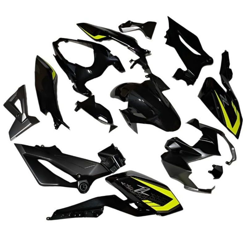 Kawasaki Z400 Fairings (2018-2024) Black, Yellow No Seat Cowl No Bolt Kit No Tank