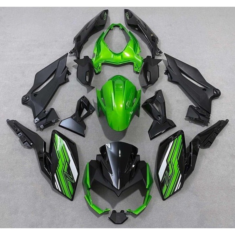 Kawasaki Z400 Fairings (2018-2024) Green, Black, White No Seat Cowl No Bolt Kit No Tank