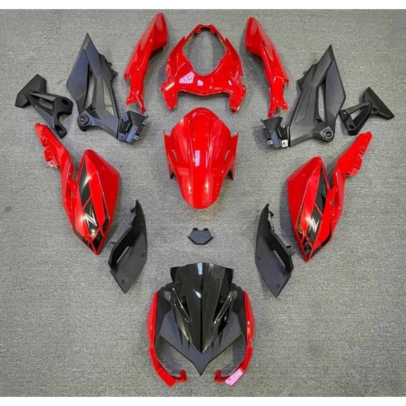 Kawasaki Z400 Fairings (2018-2024) Red, Black No Seat Cowl No Bolt Kit No Tank