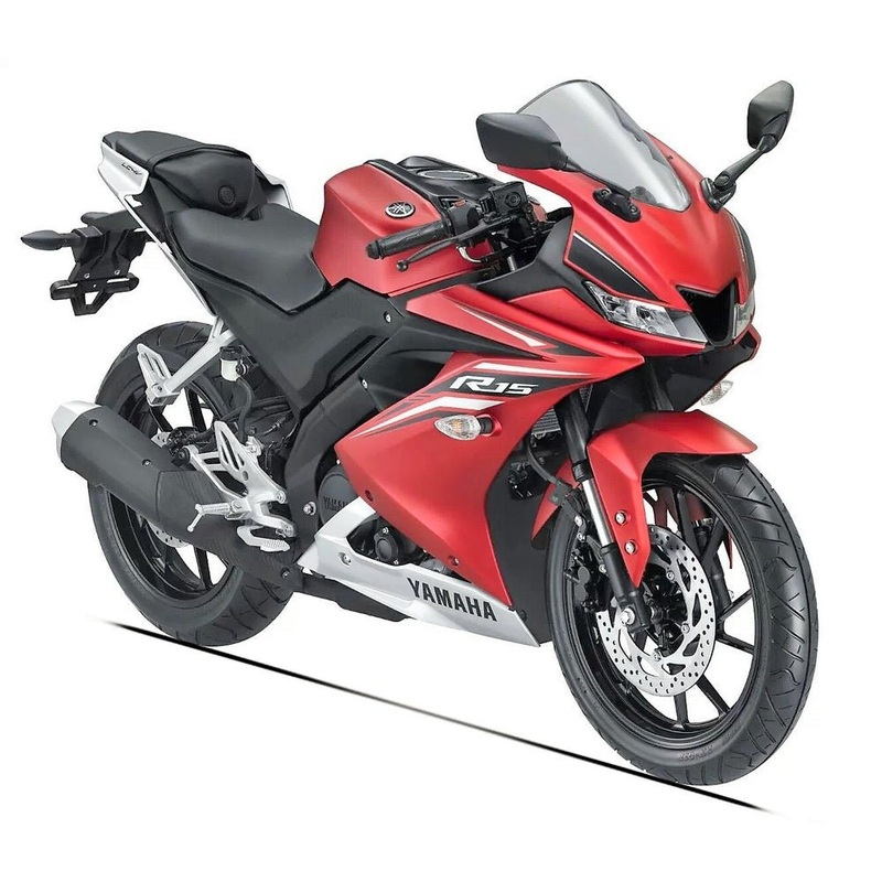 Yamaha R15 Fairings (2018-2024) Matte Red, Black Free Clear Windscreen No Bolt Kit