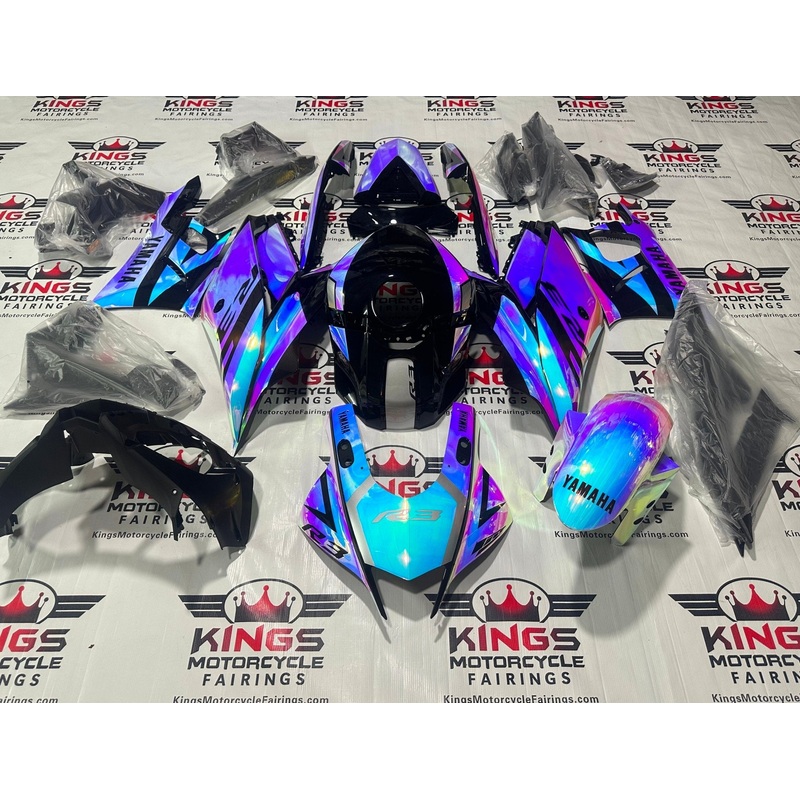 Yamaha R3 (2019-2021) Chrome, Blue, Pink Chameleon Fairings No Seat Cowl No Bolt Kit No Tank Cover