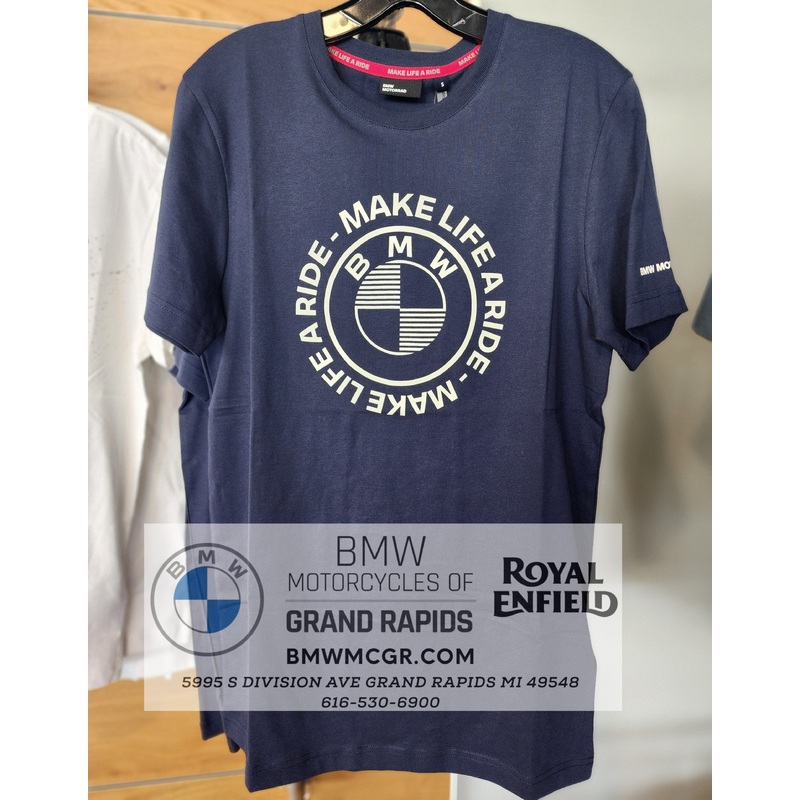 BMW Make Life A Ride T-Shirt in Blue Small