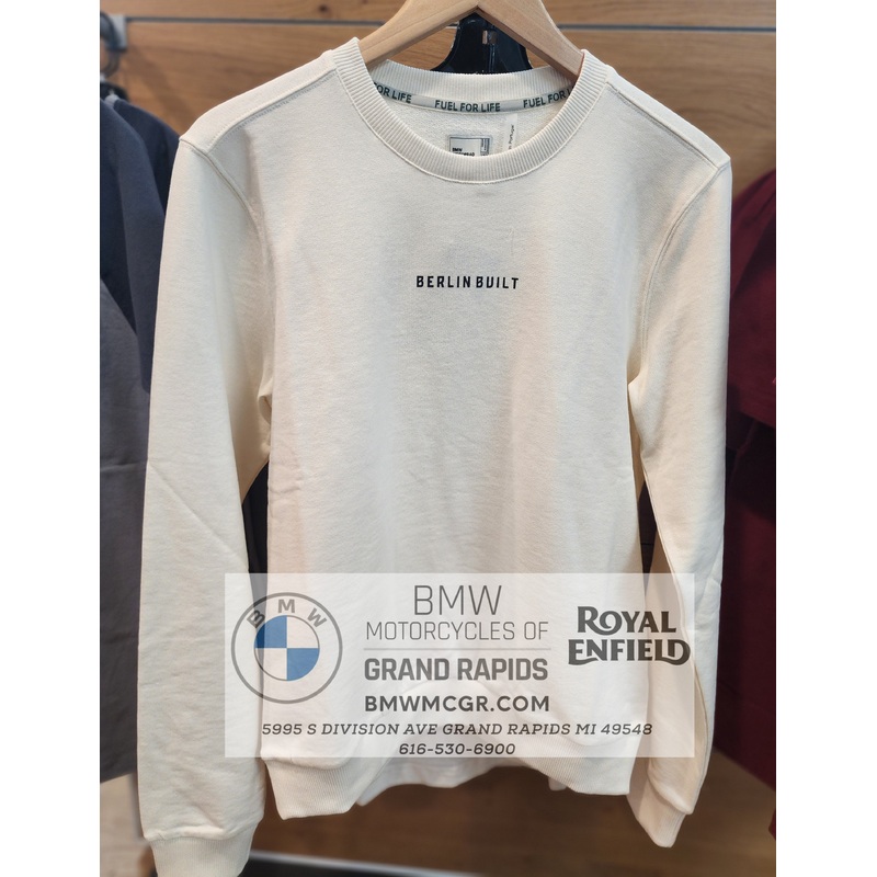BMW MOTORRAD MEN’S Berlin Built Sweatshirt, OFF-WHITE Small