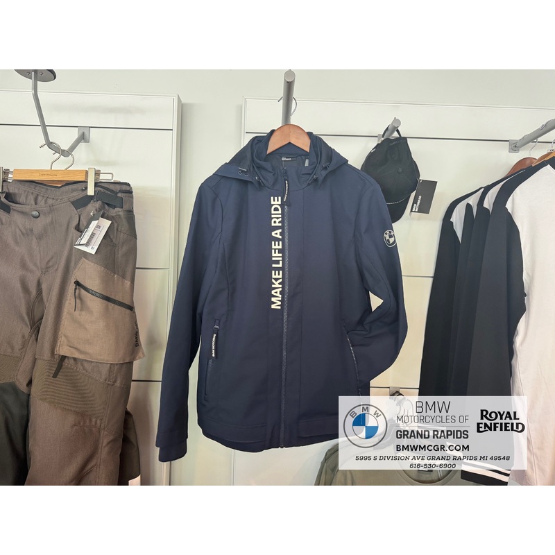 BMW MOTORRAD SOFTSHELL JACKET MAKE LIFE A RIDE BLUE Dark Blue XS