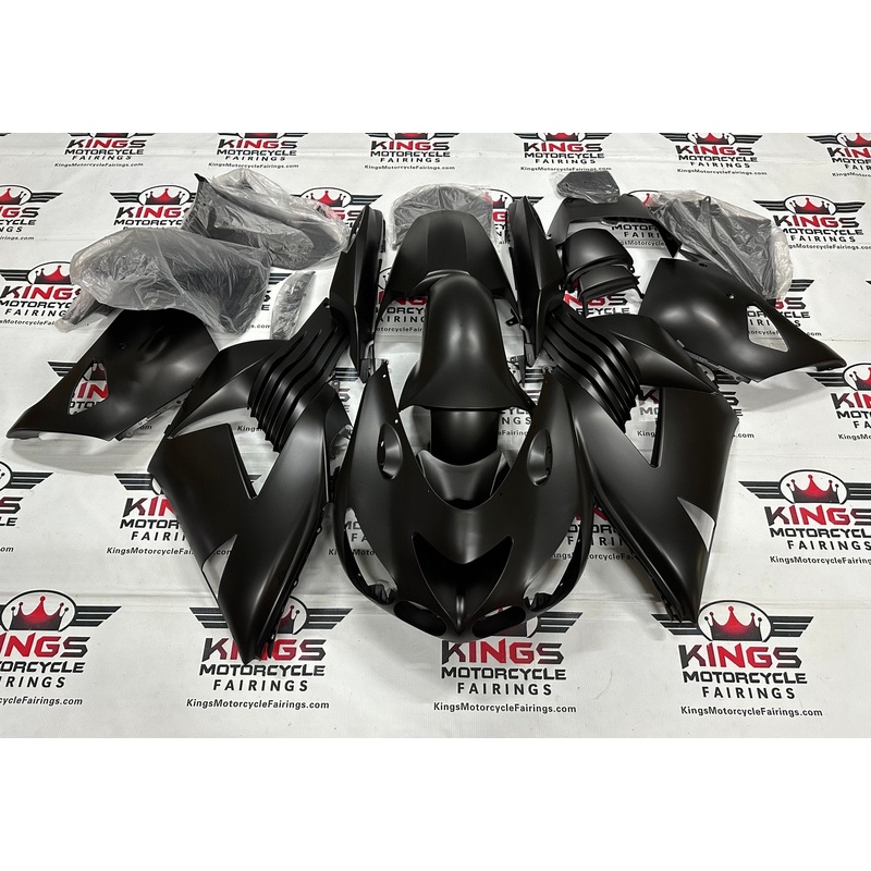 Fairing kit for a Kawasaki Ninja ZX14R (2006-2011) Flat Black Clear Windscreen: Free No Seat Cowl No Bolt Kit