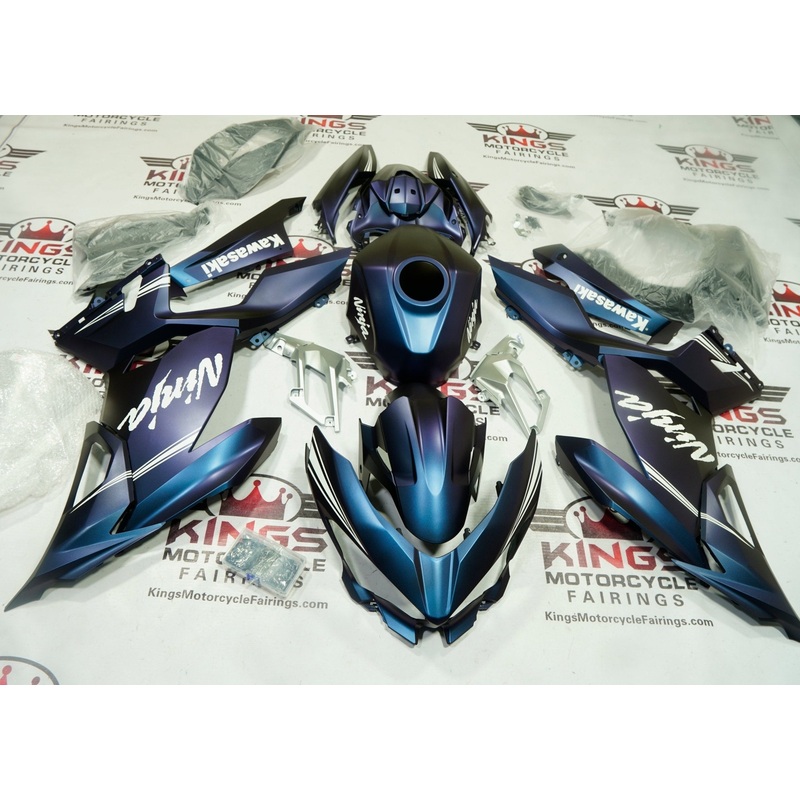 Fairings for Kawasaki Ninja 400 (2018-2023) Chameleon Matte Dark Blue, Purple No Tank No Seat Cowl No Bolt Kit