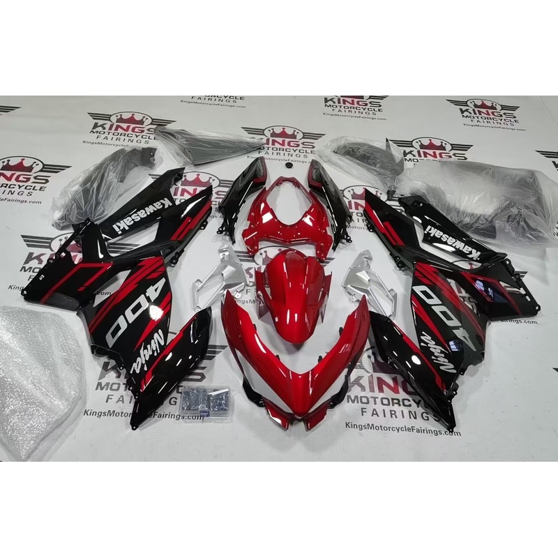 Fairings for Kawasaki Ninja 400 (2018-2023) Dark Red, Black, Gray No Tank No Seat Cowl No Bolt Kit