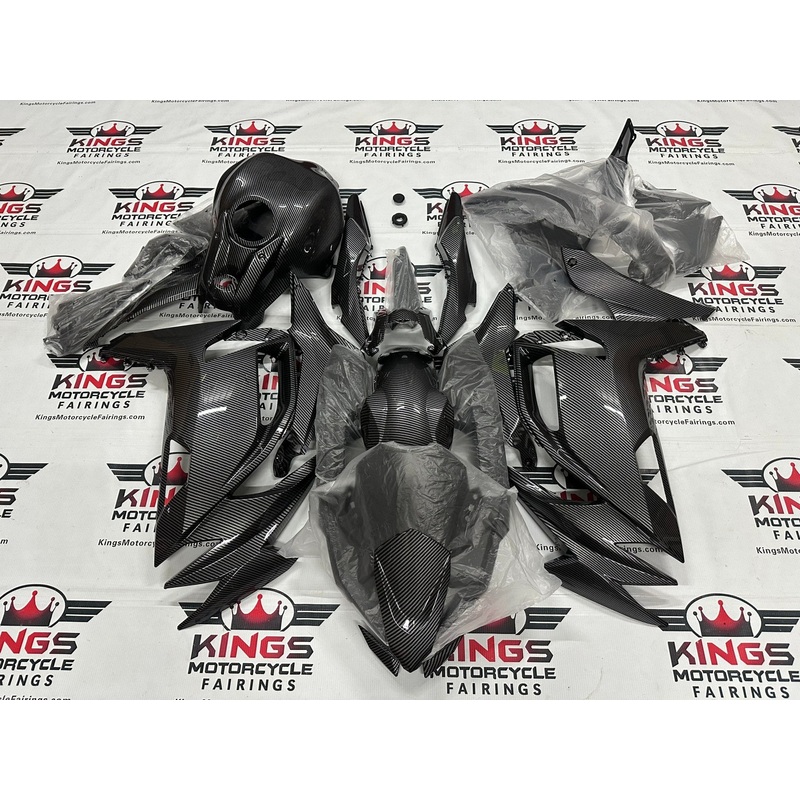 Fairings for Kawasaki Ninja 650 (2020-2025) All Faux Carbon Fiber Clear Windscreen: Free No Bolt Kit No Tank