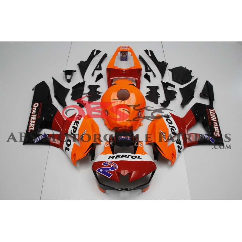 Honda CBR600RR (2024-2025) Red, Orange, White, Black Repsol Satu HATI Fairings No Seat Cowl No Bolt Kit No Tank