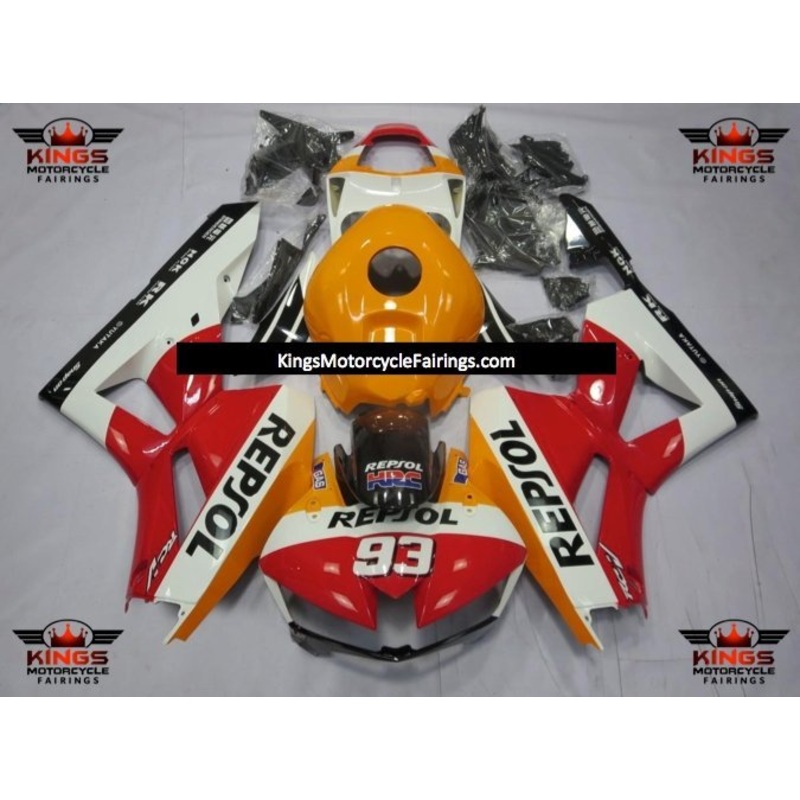 Honda CBR600RR (2024-2025) Red, White, Orange Repsol 93 Fairings No Seat Cowl No Bolt Kit No Tank
