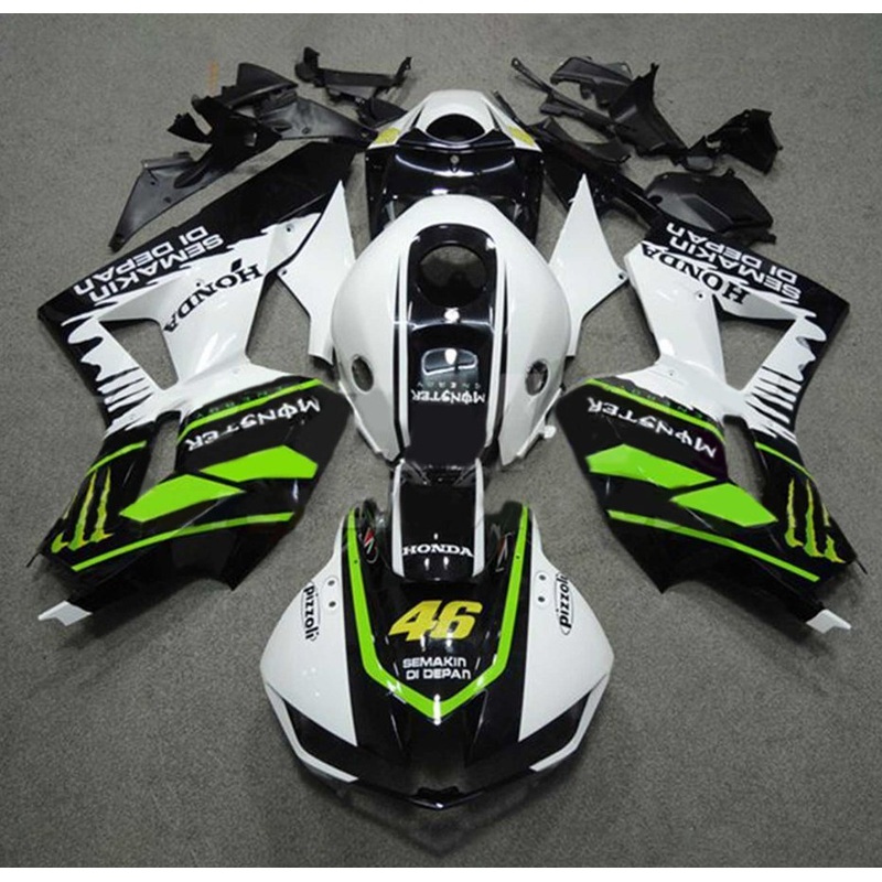 Honda CBR600RR (2024-2025) White, Black, Green Monster Fairings No Seat Cowl No Bolt Kit No Tank