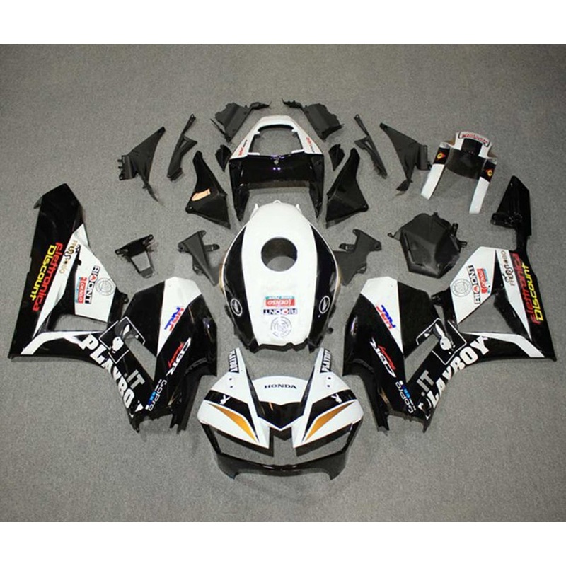 Honda CBR600RR (2024-2025) White, Black Playboy Fairings No Seat Cowl No Bolt Kit No Tank