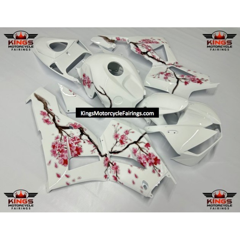 Honda CBR600RR (2024-2025) White, Pink Blossom Fairings No Seat Cowl No Bolt Kit No Tank