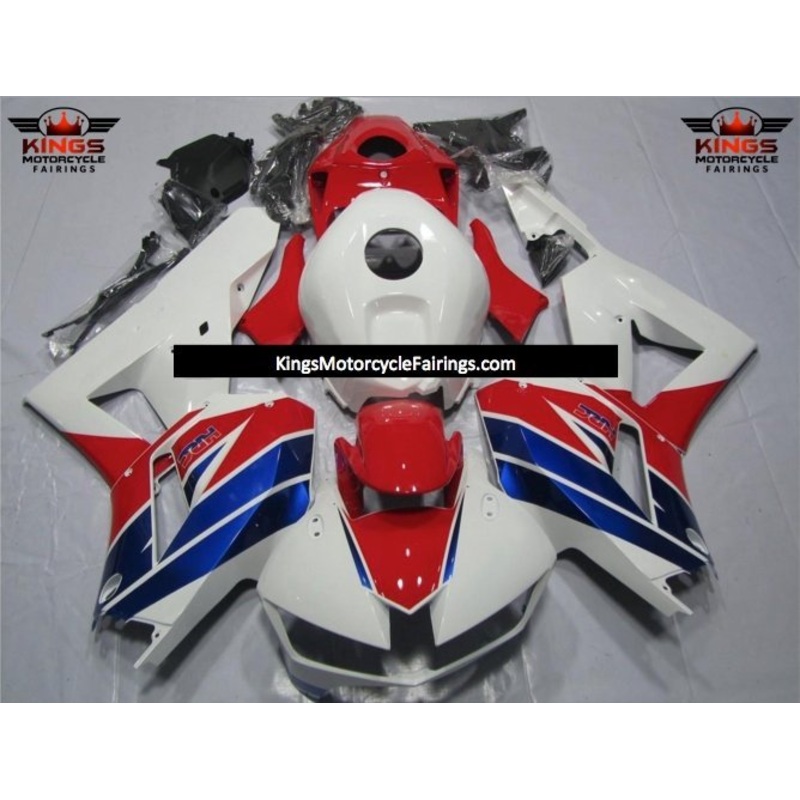 Honda CBR600RR (2024-2025) White, Red, Blue Stripe HRC Fairings No Seat Cowl No Bolt Kit No Tank