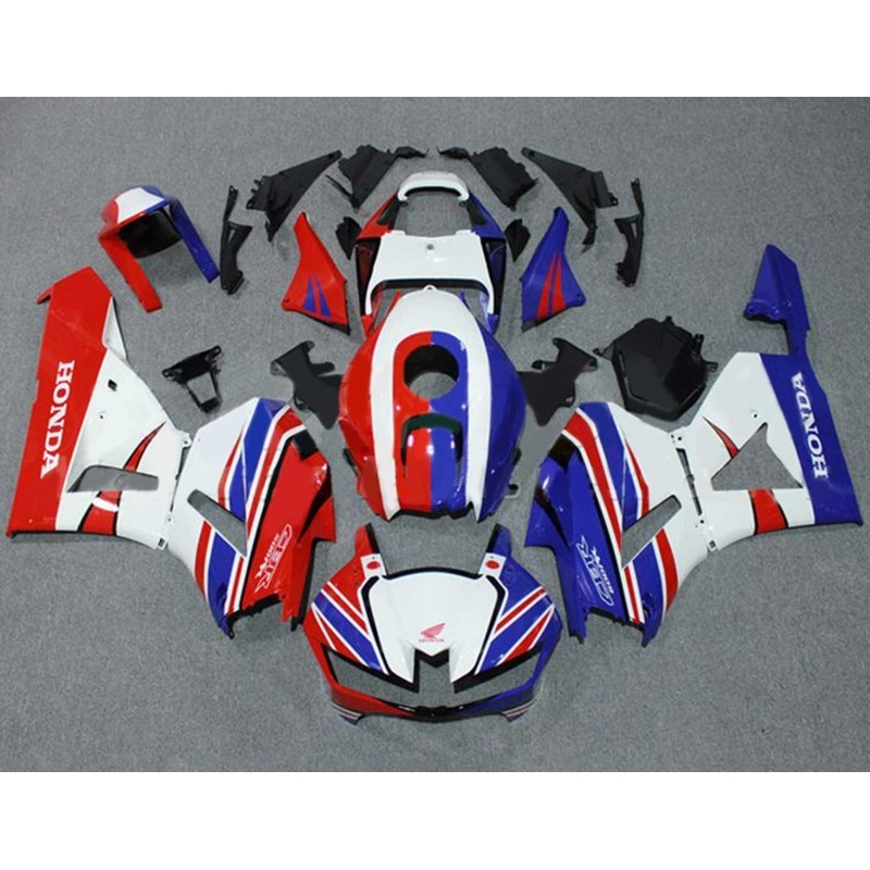 Honda CBR600RR (2024-2025) White, Red, Blue Stripes Fairings No Seat Cowl No Bolt Kit No Tank