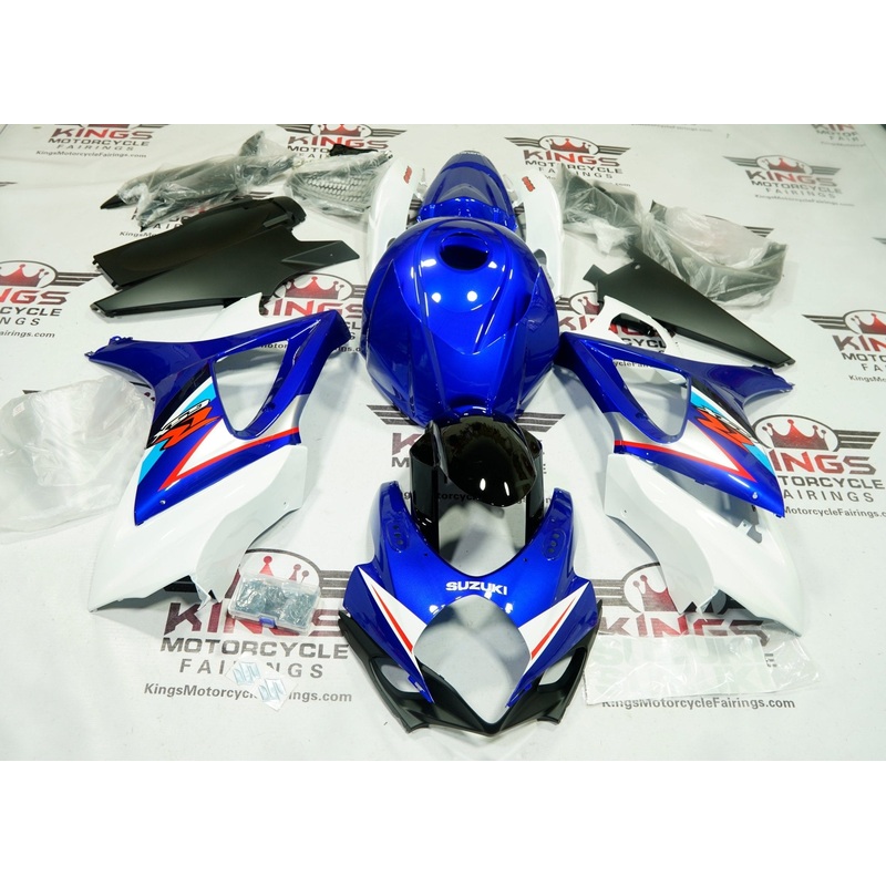Suzuki GSXR1000 (2007-2008) Blue, White, Red, Black, Gray Fairings No Seat Cowl No Bolt Kit No Tank