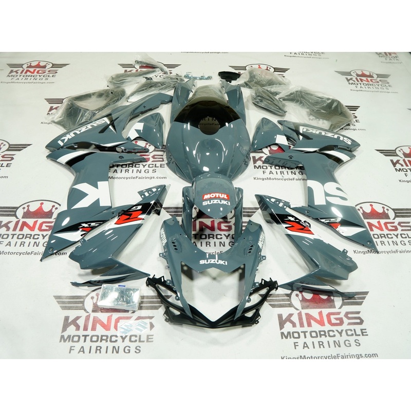 Suzuki GSXR750 (2011-2024) Nardo Gray, White, Red Fairings No Seat Cowl No Bolt Kit No Tank