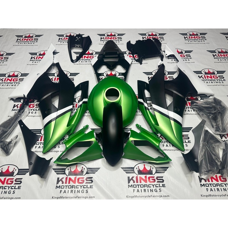 Yamaha YZF-R6 (2008-2016) Matte Green, Black, White Fairings No Seat Cowl No Bolt Kit No Tank