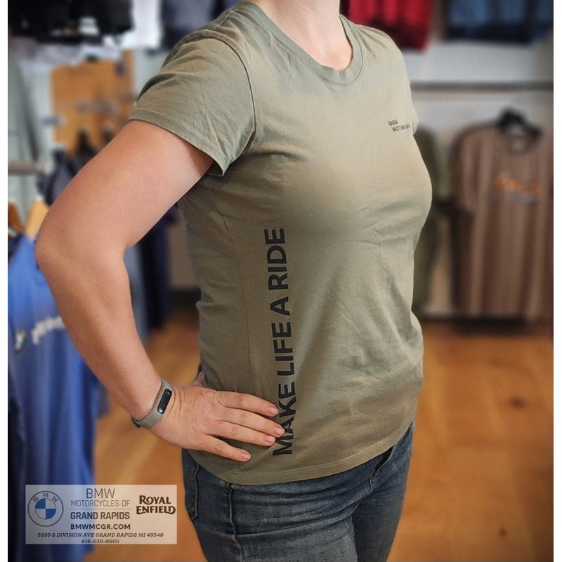 BMW MOTORRAD Women’s Make Life A Ride T-Shirt, Green Small