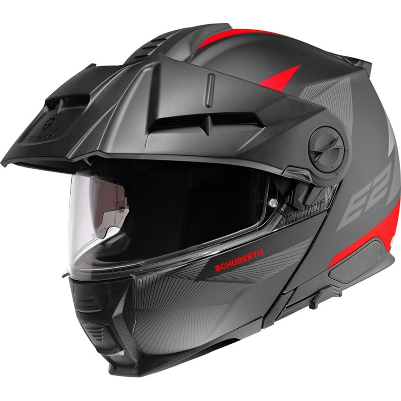 Schuberth E2 Modular Adventure Motorcycle Helmet – Defender Designs 53 (XS) Defender Red