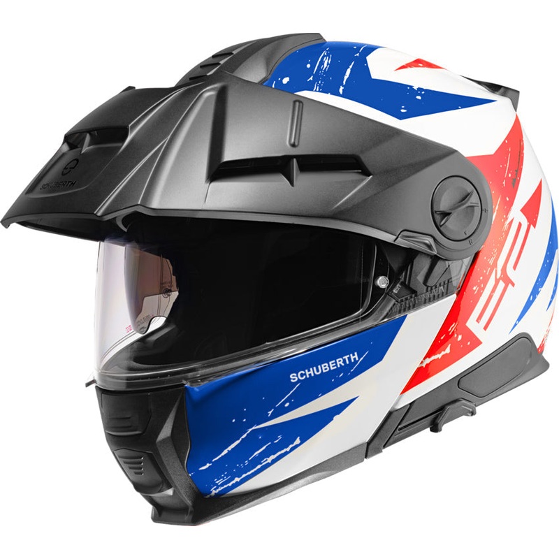 Schuberth E2 Modular Adventure Motorcycle Helmet – Explorer Designs 53 (XS) Explorer Blue