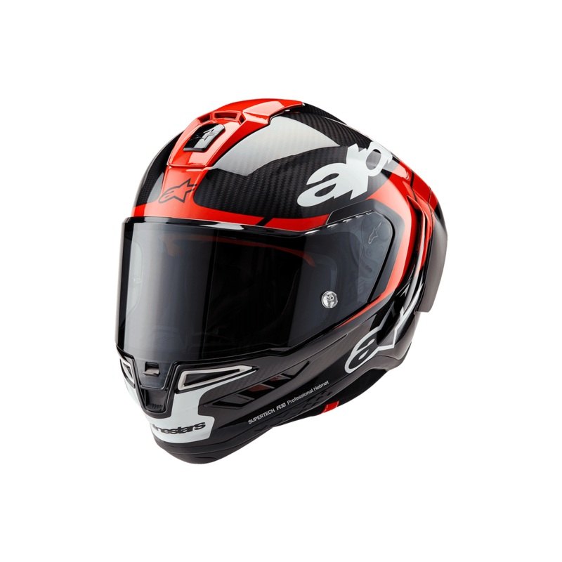 Alpinestars Supertech R10 Element Helmet Black/Carbon Bright Red/White Glossy XS