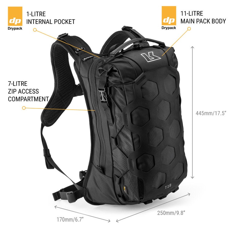 Kriega TRAIL18 ADVENTURE BACKPACK Black