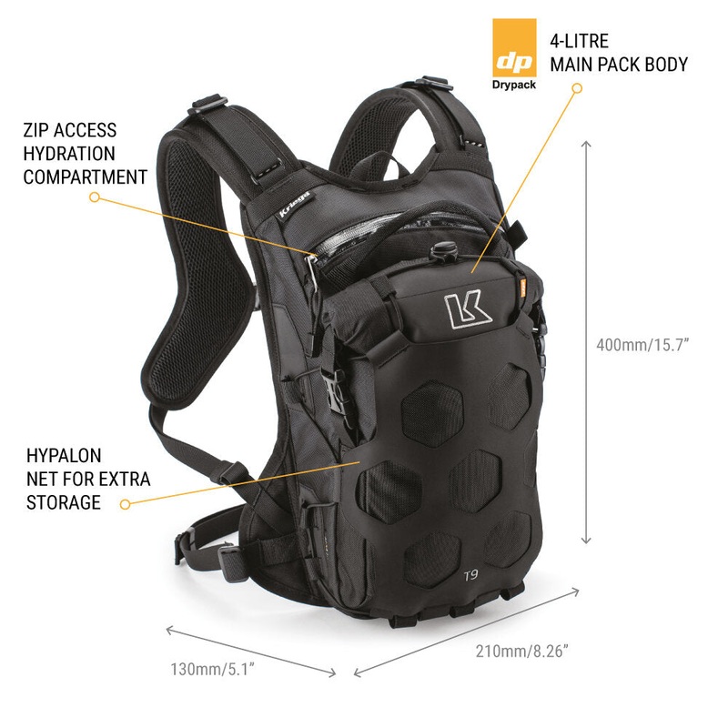 Kriega TRAIL9 ADVENTURE BACKPACK Black